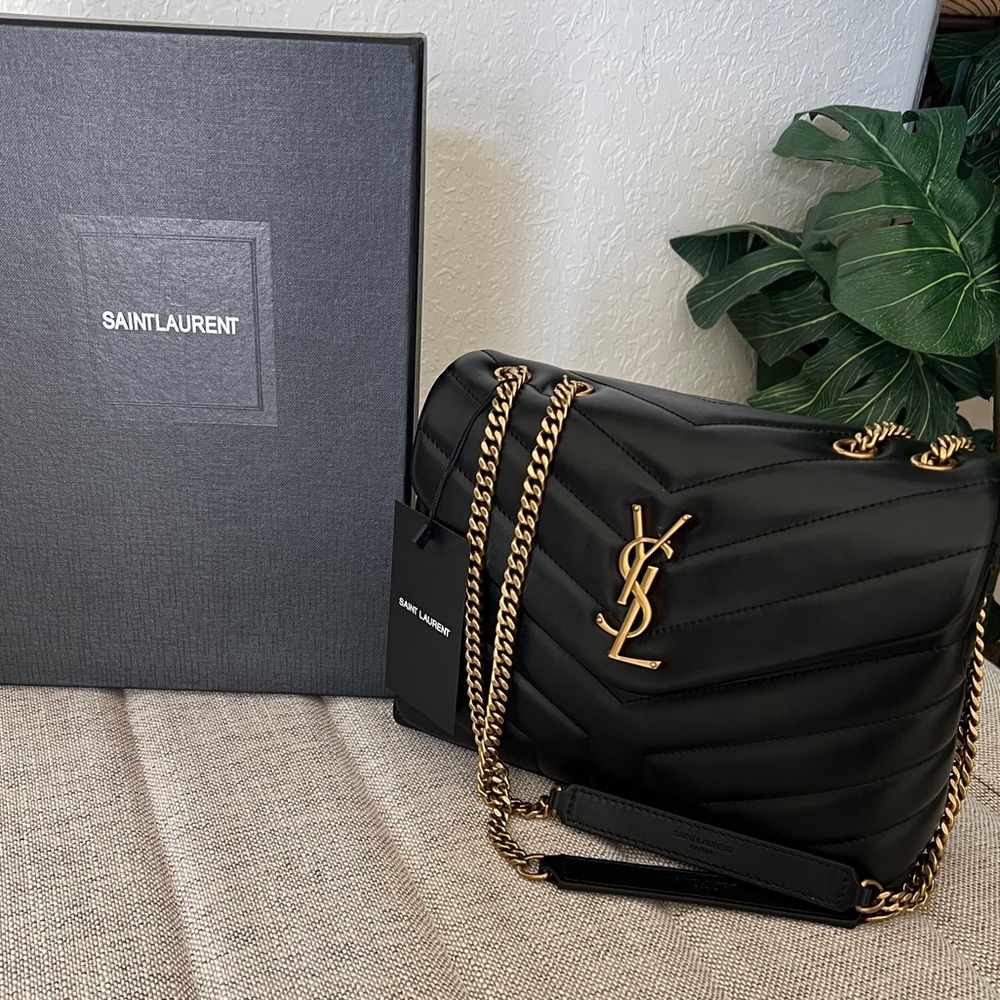 Loulou Small YSL Shoulder Bag in Quilted Leather